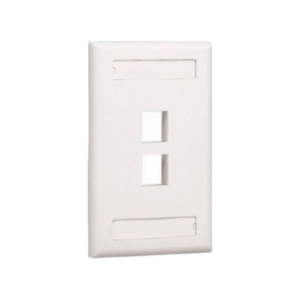 FACE PLATE 2 SALIDA PLANO PANNET BLANCO HUESO